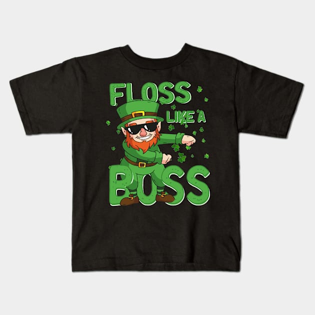 Leprechaun Floss like a Boss St Patricks Day Gift Kids Kids T-Shirt by 2blackcherries